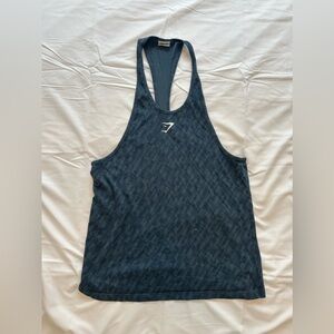 Men’s blue Gym shark stringer tank top
